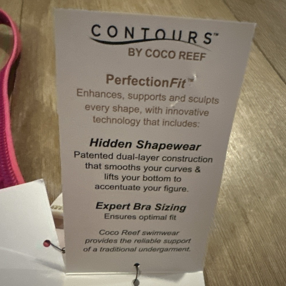 Contours By Coco Reef Shapemaker 1 Pc Swimsuit Magenta Hombre 12/36C‎ NEW - Picture 3 of 10